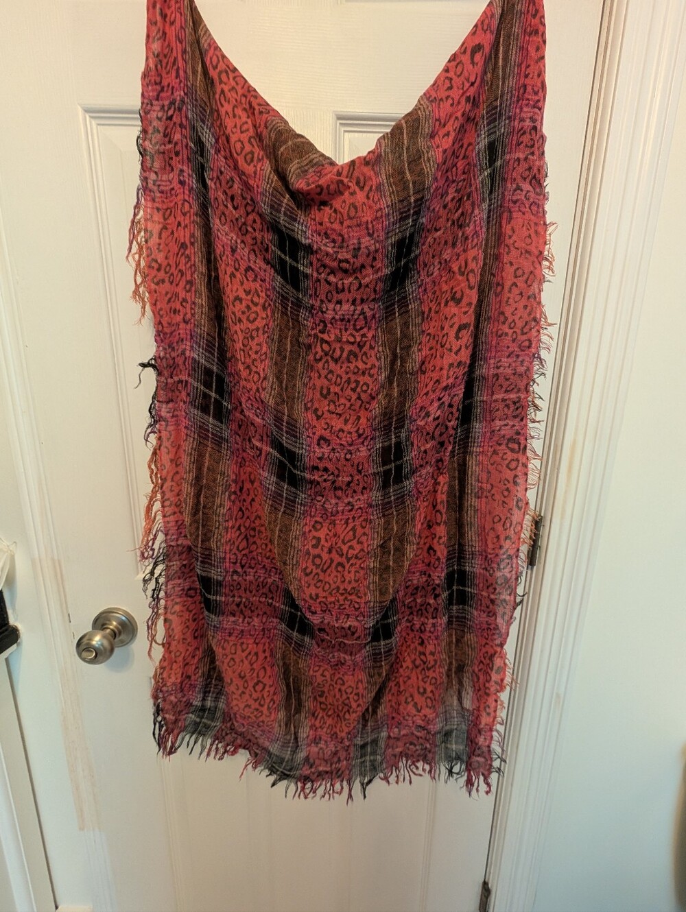 Pink Leopard Print Scarf